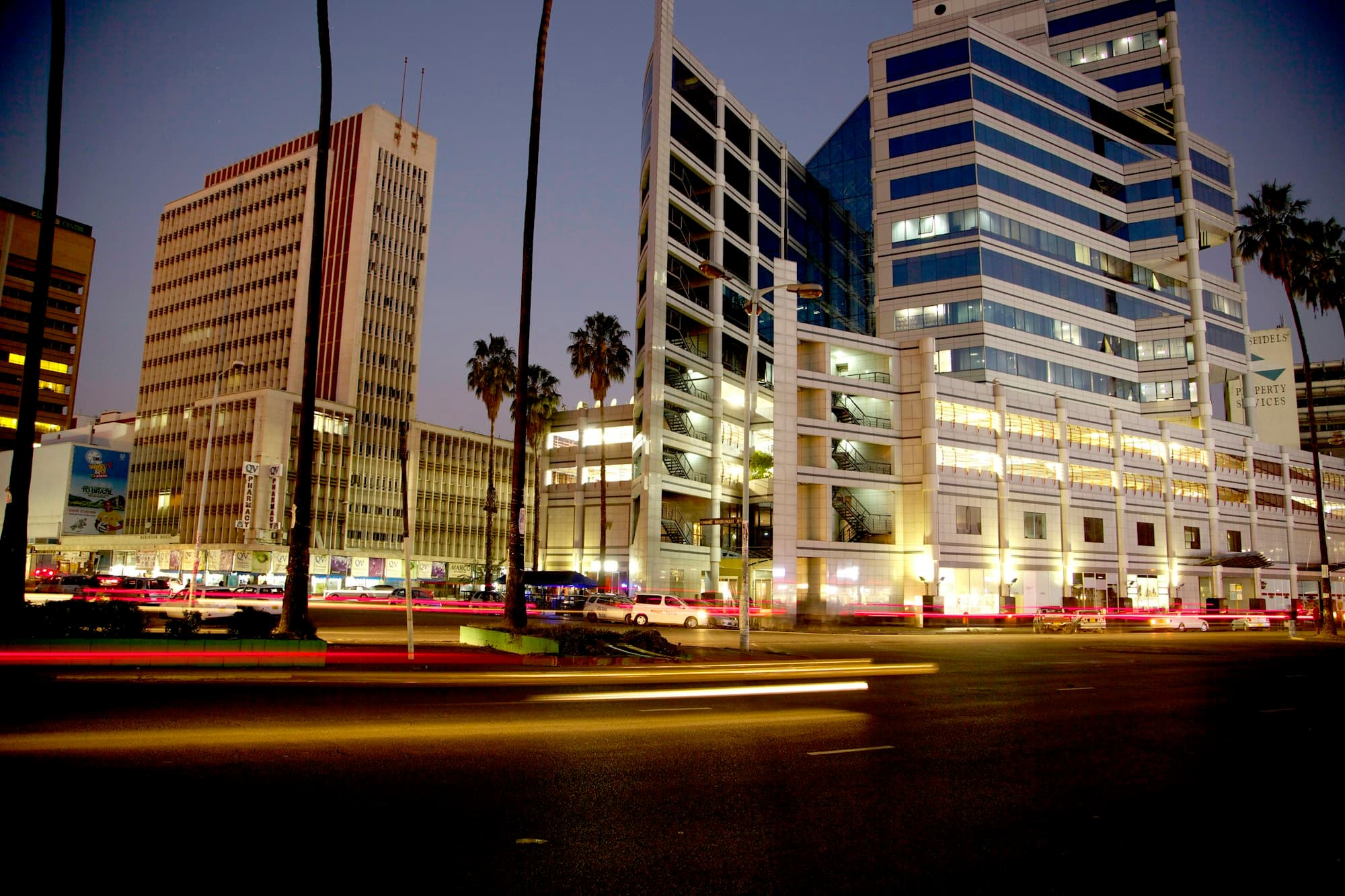 Harare city skyline at dusk